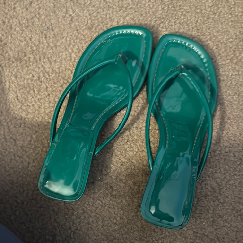 ZARA Green Strappy Sandals